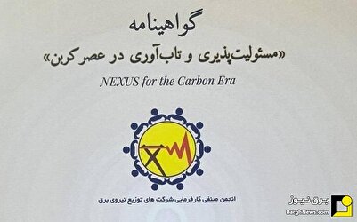 دریافت نشان مسئولیت‌پذیری و تاب‌آوری کربنی توسط انجمن توزیع برق